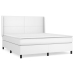 Cama box spring con colchón cuero sintético blanco 160x200 cm