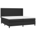 Cama box spring con colchón cuero sintético negro 200x200 cm