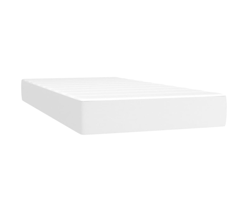 Cama box spring con colchón cuero sintético blanco 200x200 cm