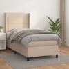 Cama box spring con colchón cuero sintético capuchino 90x200 cm