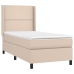 Cama box spring con colchón cuero sintético capuchino 100x200cm