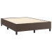 Cama box spring con colchón cuero sintético marrón 140x190 cm