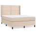 Cama box spring con colchón cuero sintético capuchino 140x190cm