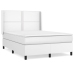 Cama box spring con colchón cuero sintético blanco 140x200cm