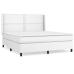 Cama box spring con colchón cuero sintético blanco 160x200 cm