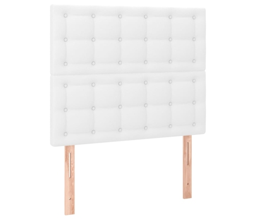 Cama box spring con colchón cuero sintético blanco 100x200 cm