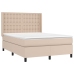 Cama box spring con colchón cuero sintético capuchino 140x190cm