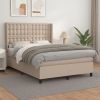 Cama box spring con colchón cuero sintético capuchino 140x190cm