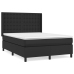 Cama box spring con colchón cuero sintético negro 140x200cm