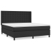 Cama box spring con colchón cuero sintético negro 160x200 cm