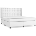 Cama box spring con colchón cuero sintético blanco 160x200 cm