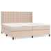 Cama box spring con colchón cuero sintético capuchino 200x200cm