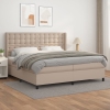 Cama box spring con colchón cuero sintético capuchino 200x200cm