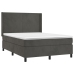 Cama box spring con colchón terciopelo gris oscuro 140x190 cm