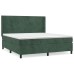 Cama box spring con colchón terciopelo verde oscuro 180x200 cm