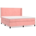 Cama box spring con colchón terciopelo rosa 180x200 cm