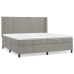 Cama box spring con colchón terciopelo gris claro 200x200 cm