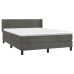 Cama box spring con colchón terciopelo gris oscuro 200x200 cm