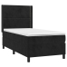 Cama box spring con colchón terciopelo negro 80x200 cm