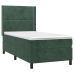 Cama box spring con colchón terciopelo verde oscuro 80x200 cm