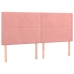 Cama box spring con colchón terciopelo rosa 80x200 cm