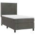 Cama box spring con colchón terciopelo gris oscuro 90x190 cm