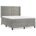 Cama box spring con colchón terciopelo gris claro 140x190 cm