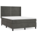 Cama box spring con colchón terciopelo gris oscuro 140x190 cm