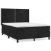 Cama box spring con colchón terciopelo negro 140x190 cm