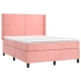 Cama box spring con colchón terciopelo rosa 140x190 cm