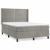 Cama box spring con colchón terciopelo gris claro 140x200 cm