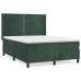 Cama box spring con colchón terciopelo verde oscuro 140x200 cm