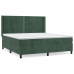 Cama box spring con colchón terciopelo verde oscuro 160x200 cm