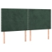 Cama box spring con colchón terciopelo verde oscuro 200x200 cm