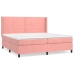 Cama box spring con colchón terciopelo rosa 200x200 cm