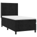 Cama box spring con colchón cuero sintético negro 90x190 cm