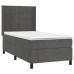 Cama box spring con colchón terciopelo gris oscuro 90x200 cm