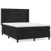 Cama box spring con colchón terciopelo negro 140x190 cm