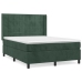 Cama box spring con colchón terciopelo verde oscuro 140x200 cm