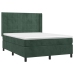 Cama box spring con colchón terciopelo verde oscuro 140x200 cm