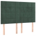 Cama box spring con colchón terciopelo verde oscuro 140x200 cm