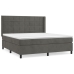 Cama box spring con colchón terciopelo gris oscuro 160x200 cm