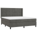 Cama box spring con colchón terciopelo gris oscuro 160x200 cm