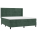 Cama box spring con colchón terciopelo verde oscuro 180x200 cm