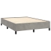 Cama box spring con colchón terciopelo gris claro 140x190 cm