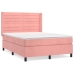 Cama box spring con colchón terciopelo rosa 140x190 cm