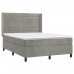 Cama box spring con colchón terciopelo gris claro 140x200 cm