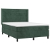 Cama box spring con colchón terciopelo verde oscuro 140x200 cm