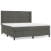 Cama box spring con colchón terciopelo gris oscuro 160x200 cm