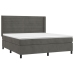 Cama box spring con colchón terciopelo gris oscuro 160x200 cm